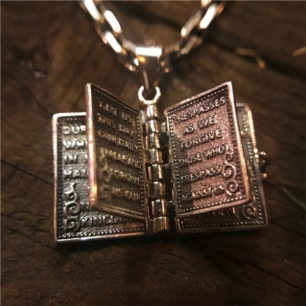 S925 Sterling Silver Holy Bible Pendant