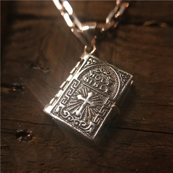 S925 Sterling Silver Holy Bible Pendant