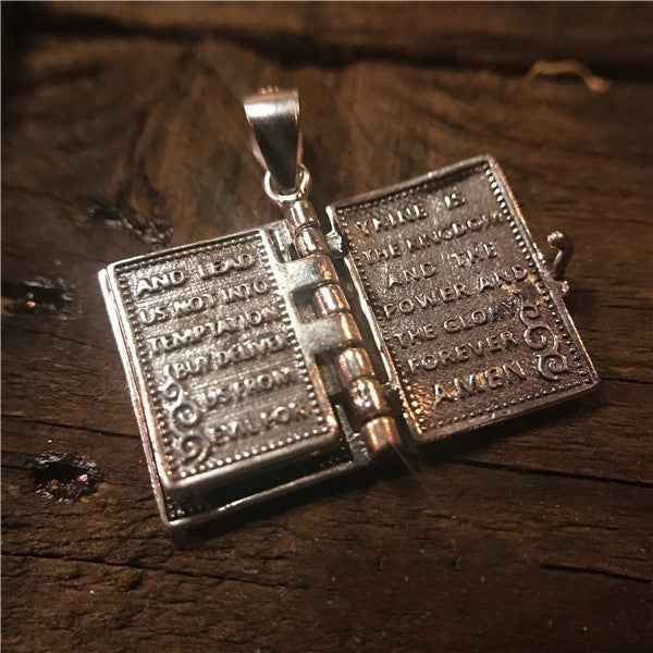 S925 Sterling Silver Holy Bible Pendant