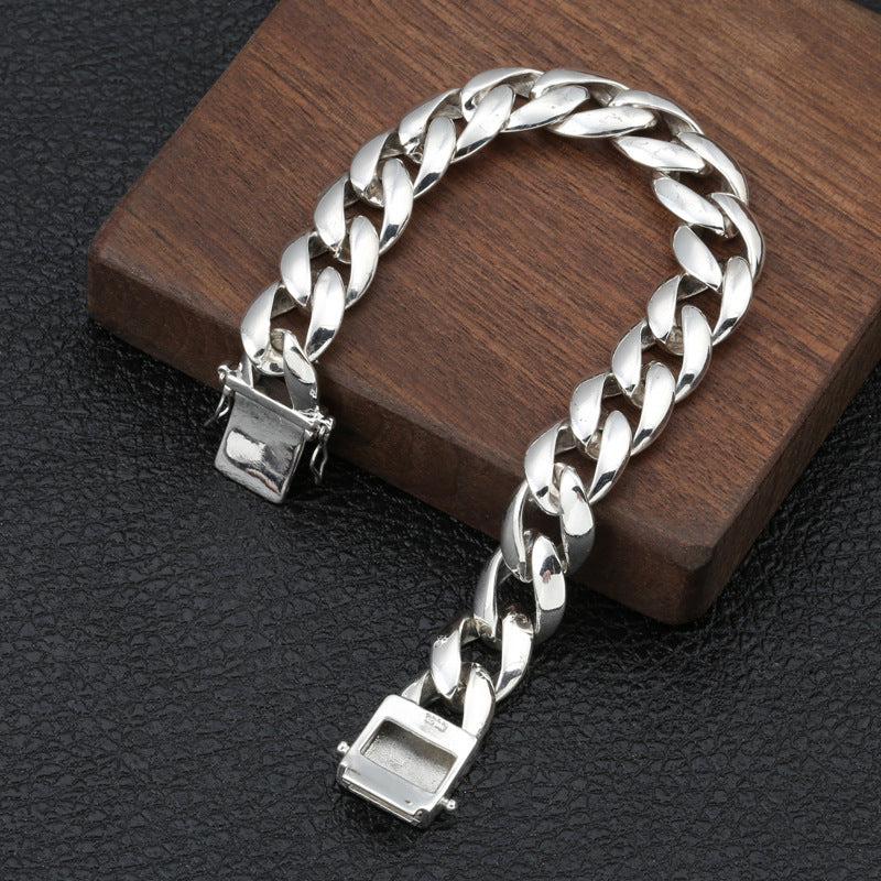 Men's S925 Sterling Silver Curb Chain Bracelet
