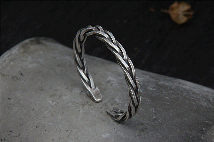 Sterling Silver S925 Woven Rope Bracelet