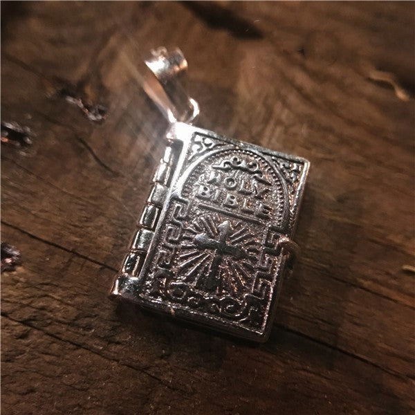 S925 Sterling Silver Holy Bible Pendant