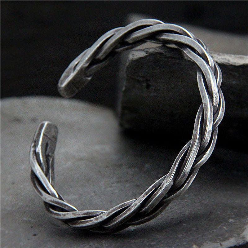 Sterling Silver S925 Woven Rope Bracelet