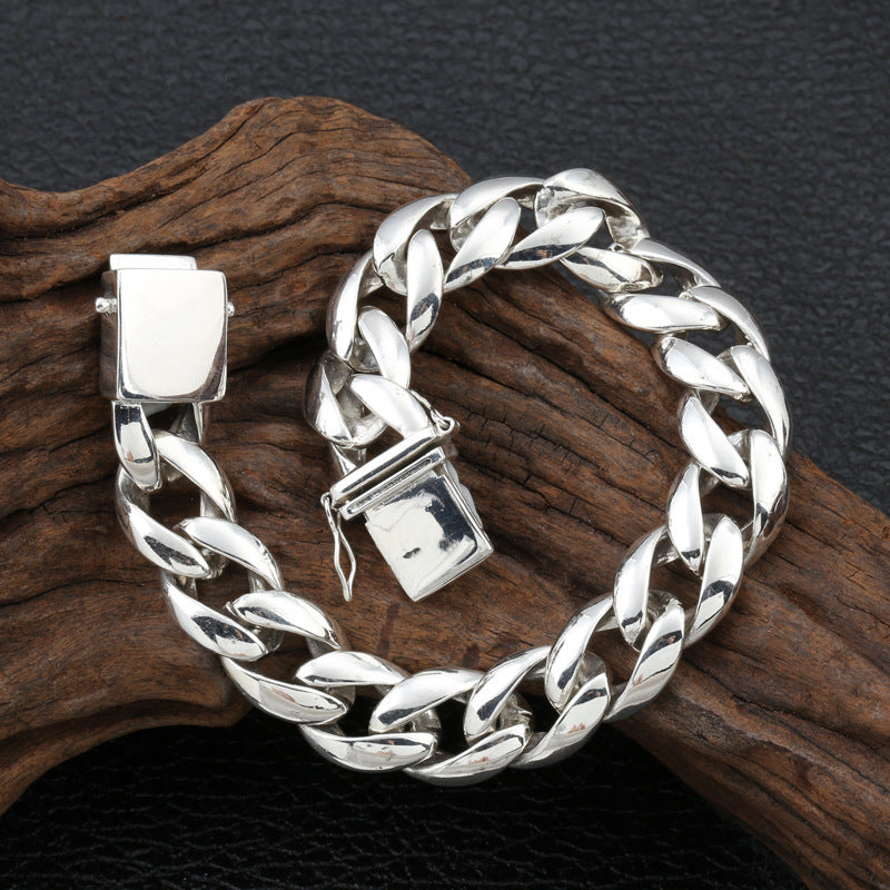 Men's S925 Sterling Silver Curb Chain Bracelet