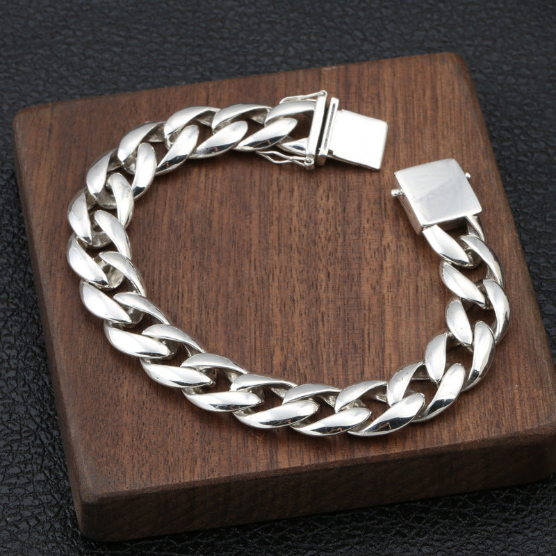 Men's S925 Sterling Silver Curb Chain Bracelet