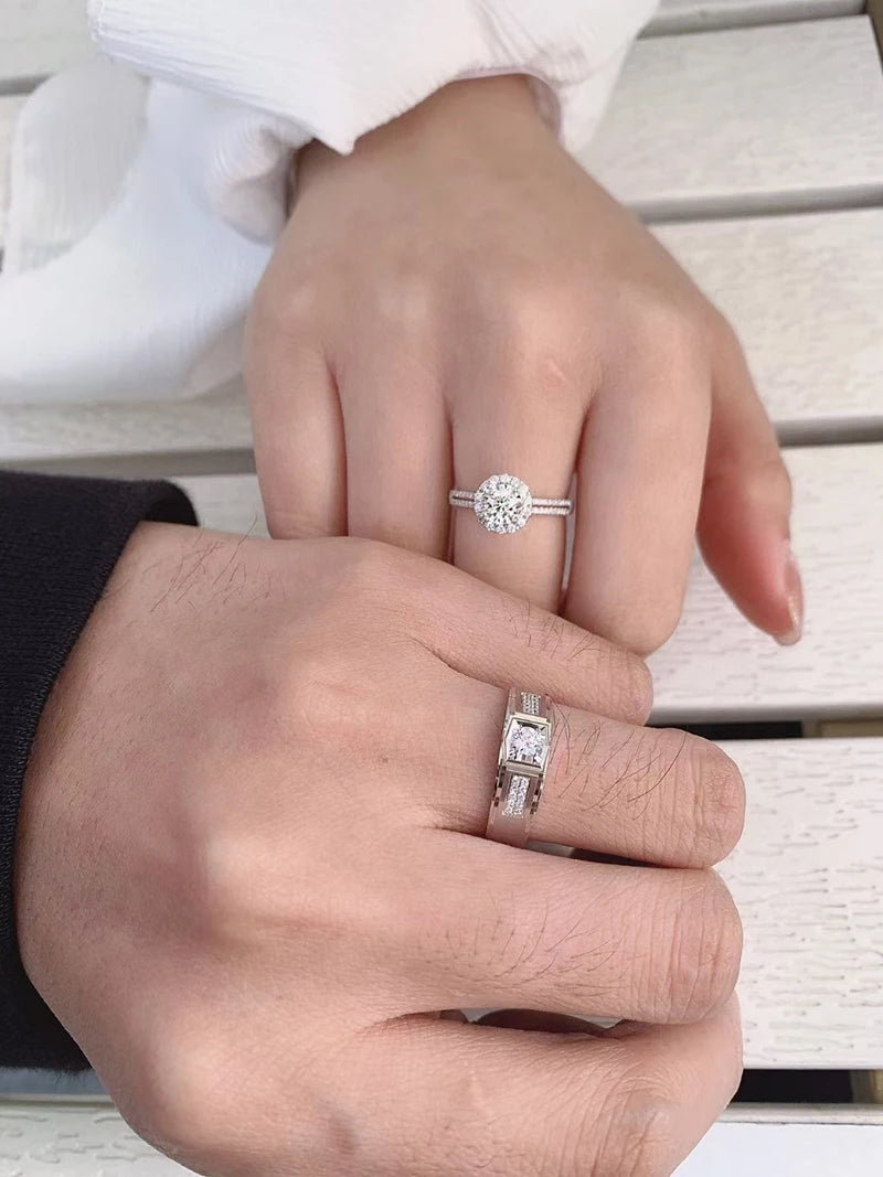 18K White Gold Natural Diamond Encrusted Ring