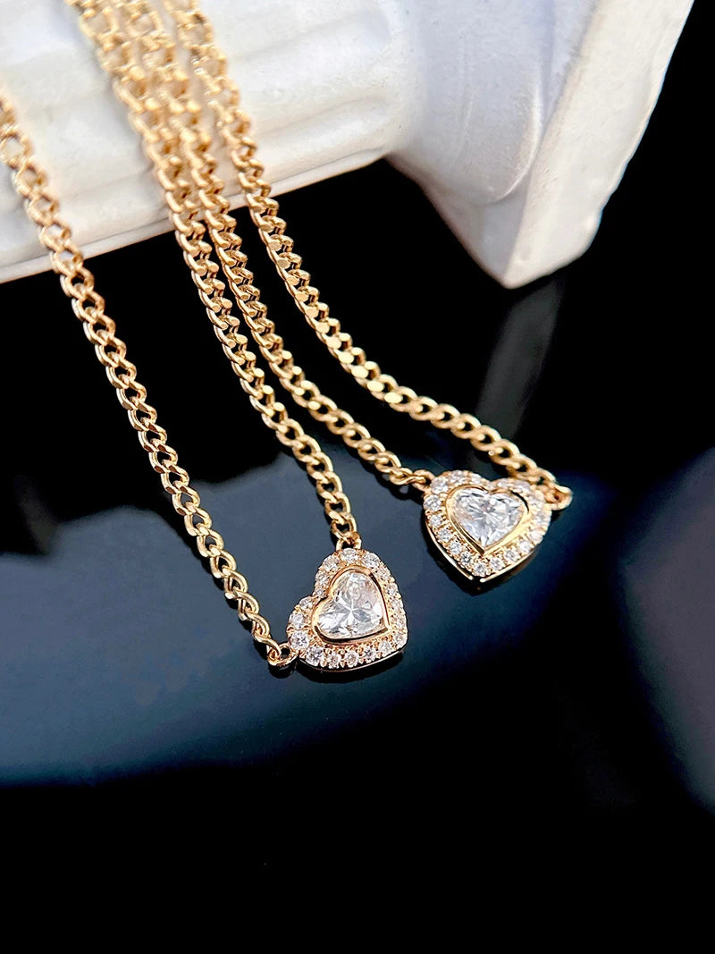 18K Gold & Diamond Heart Necklace