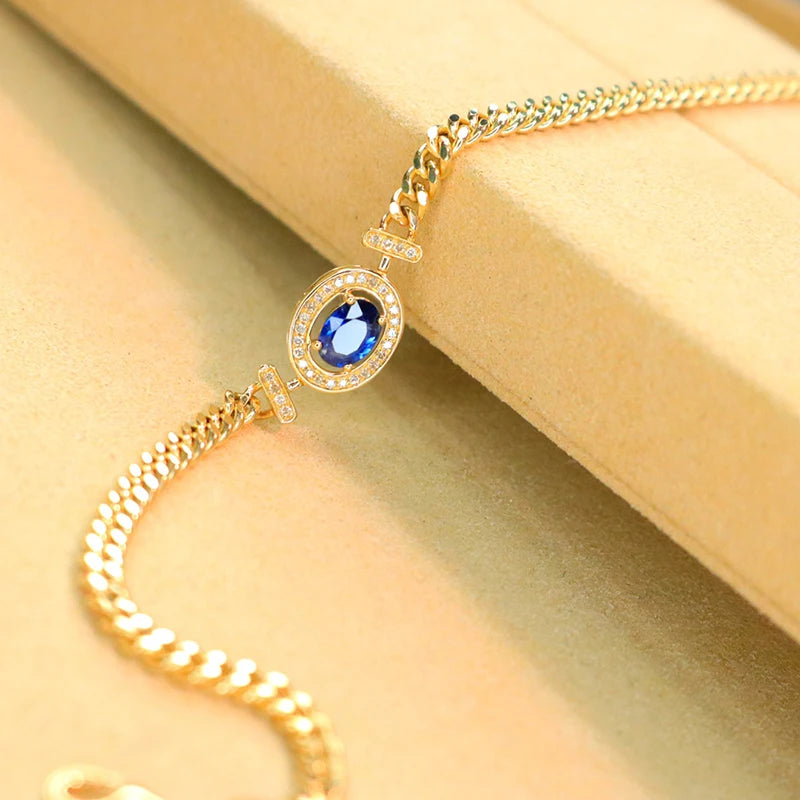 18K Yellow Gold Natural Sapphire Bracelet