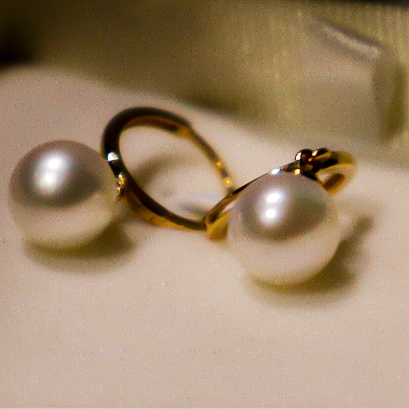 18K Yellow Gold Freshwater/Saltwater Pearl Hoop Earrings