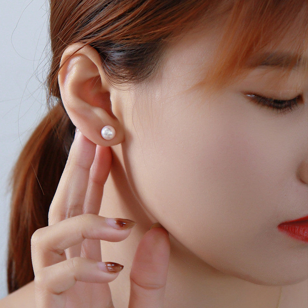 18K Yellow Gold Saltwater Pearl Stud Earrings