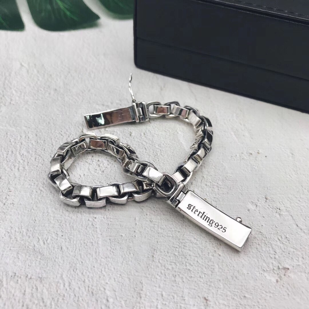 Sterling Silver Box-Chain Bracelet