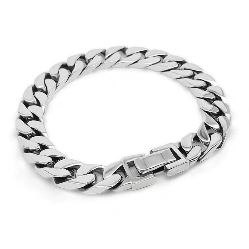 [S925] Sterling Silver Cuban Lobster Claw Bracelet