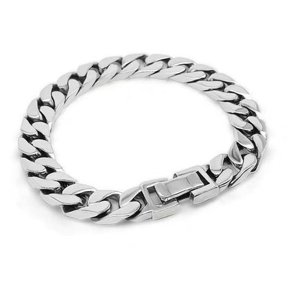 [S925] Sterling Silver Cuban Lobster Claw Bracelet