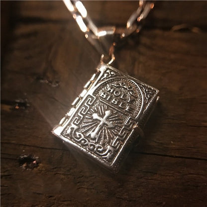 S925 Sterling Silver Holy Bible Pendant