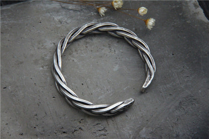 Sterling Silver S925 Woven Rope Bracelet