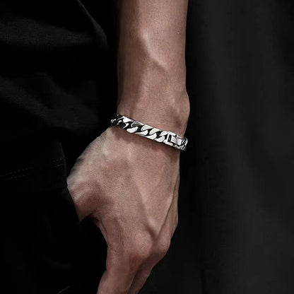 [S925] Sterling Silver Cuban Lobster Claw Bracelet