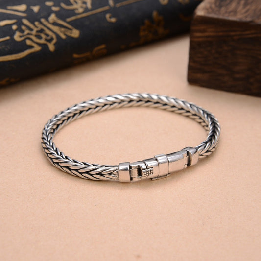 [S925] Sterling Silver Fox Tail Push-Lock Bracelet