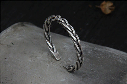 Sterling Silver S925 Woven Rope Bracelet