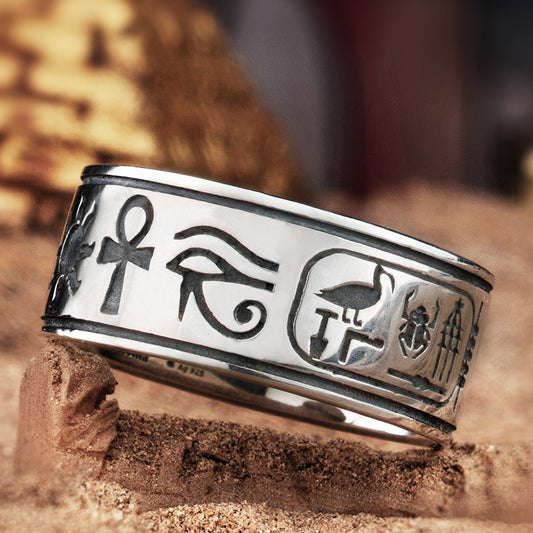 [S925] Sterling Silver Egyptian Anubis Ring