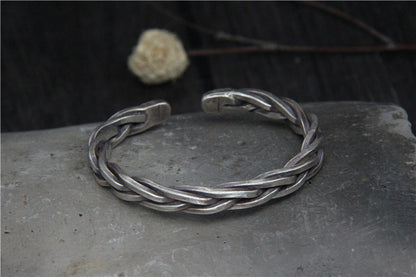 Sterling Silver S925 Woven Rope Bracelet