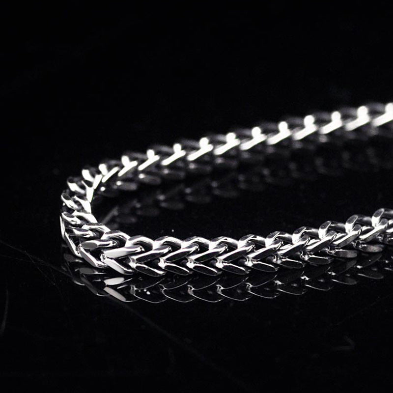 [S925] Sterling Silver Spiga Chain Necklace
