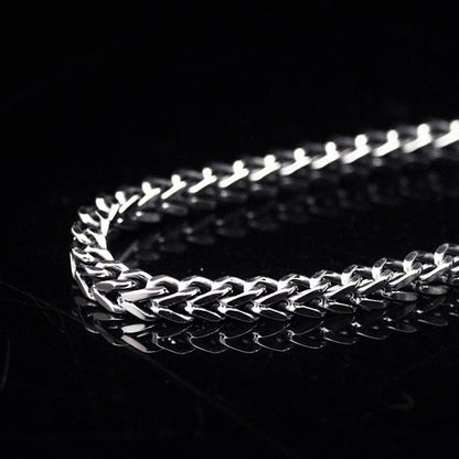 [S925] Sterling Silver Spiga Chain Necklace