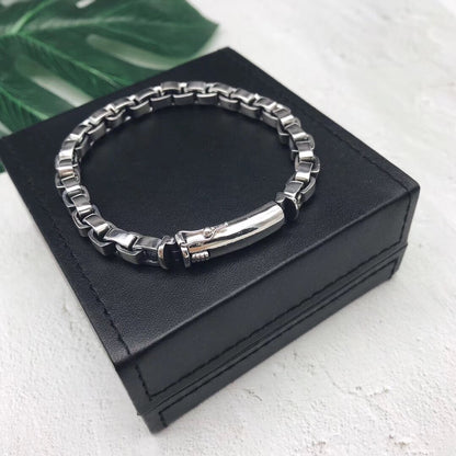 Sterling Silver Box-Chain Bracelet