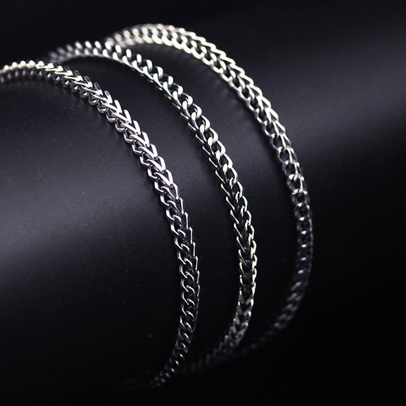 [S925] Sterling Silver Spiga Chain Necklace