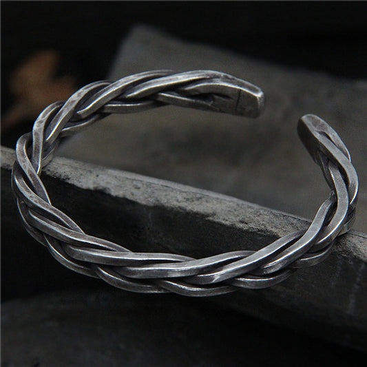 Sterling Silver S925 Woven Rope Bracelet