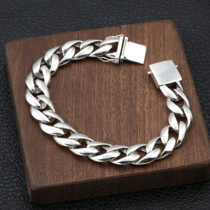 Men's S925 Sterling Silver Curb Chain Bracelet