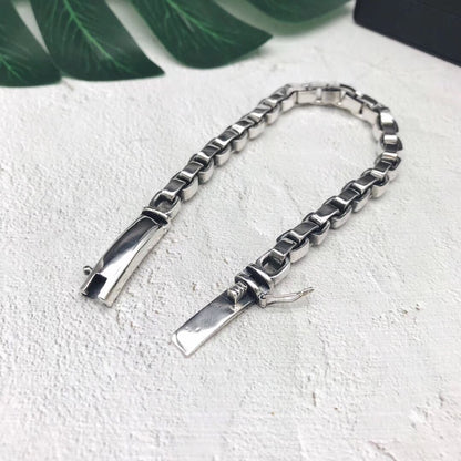 Sterling Silver Box-Chain Bracelet