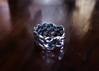 Versatile 925 Silver Woven Ring