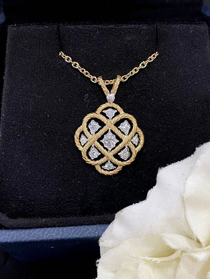 18K White & Yellow Gold Diamond Palace Necklace