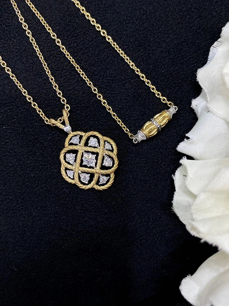 18K White & Yellow Gold Diamond Palace Necklace