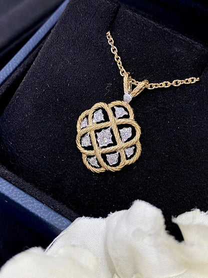 18K White & Yellow Gold Diamond Palace Necklace
