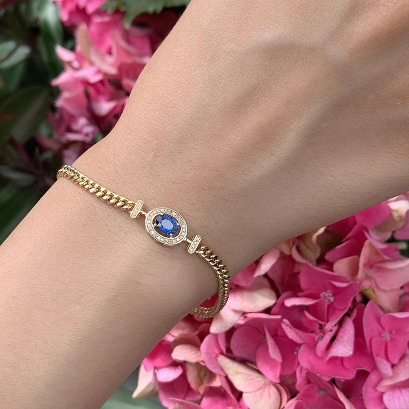 18K Yellow Gold Natural Sapphire Bracelet