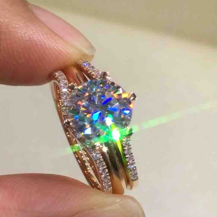 18K Rose Gold Moissanite Solitaire Ring