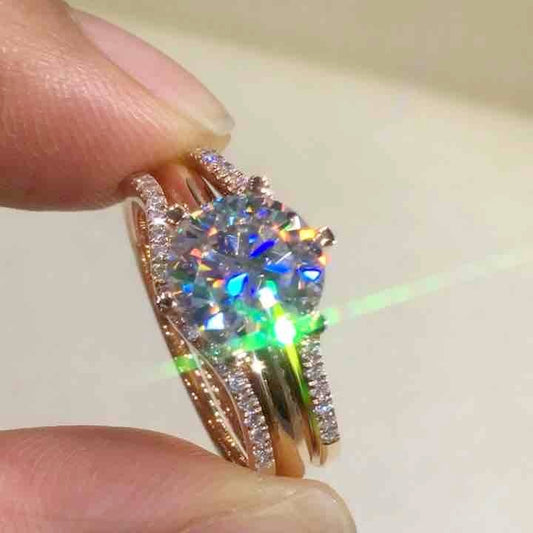 18K Rose Gold Moissanite Solitaire Ring