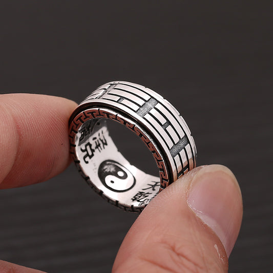 [S925] Sterling Silver Taiji Yin Yang Spinning Ring