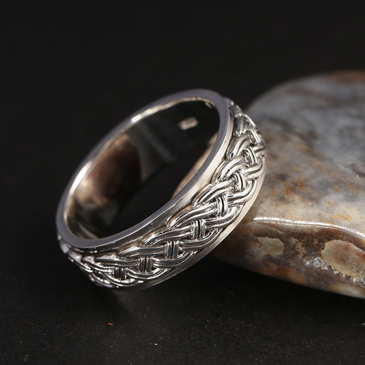 [S925] Sterling Silver Spinning Cord Ring