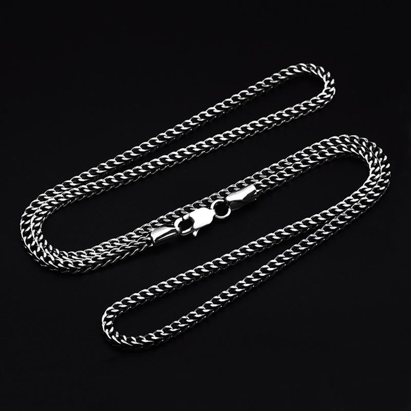 [S925] Sterling Silver Spiga Chain Necklace