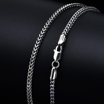 [S925] Sterling Silver Spiga Chain Necklace