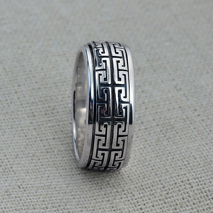 [S925] Sterling Silver Great Wall Spinning Ring