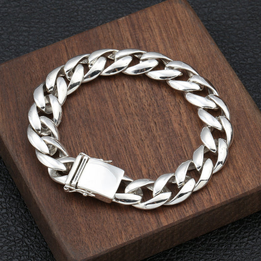 Men's S925 Sterling Silver Curb Chain Bracelet
