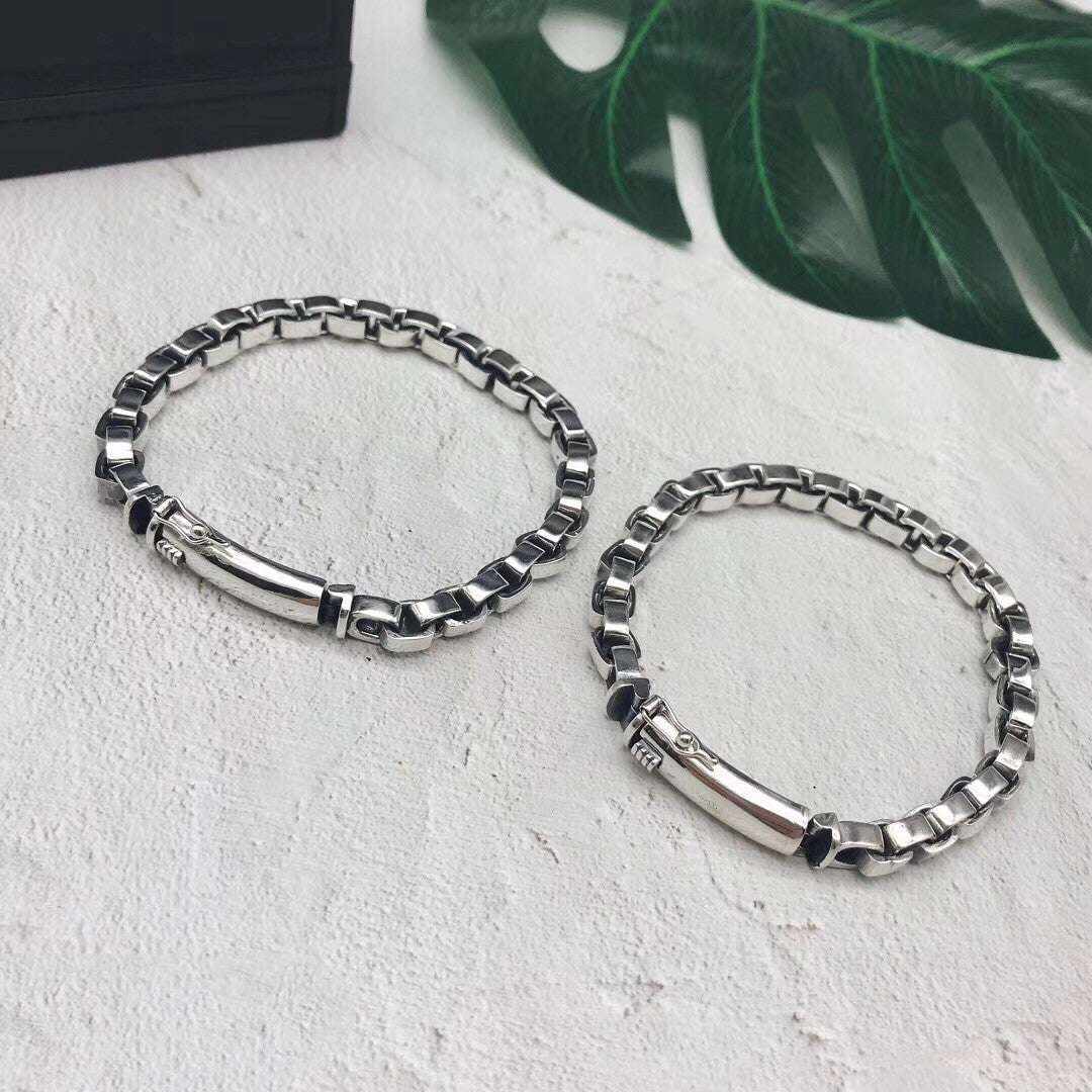 Sterling Silver Box-Chain Bracelet