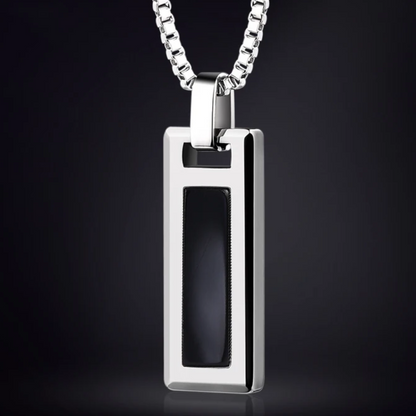 Tungsten Natural Turquoise/Natural Black Agate Necklace