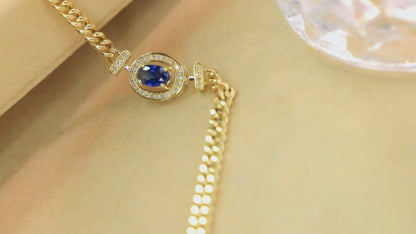18K Yellow Gold Natural Sapphire Bracelet