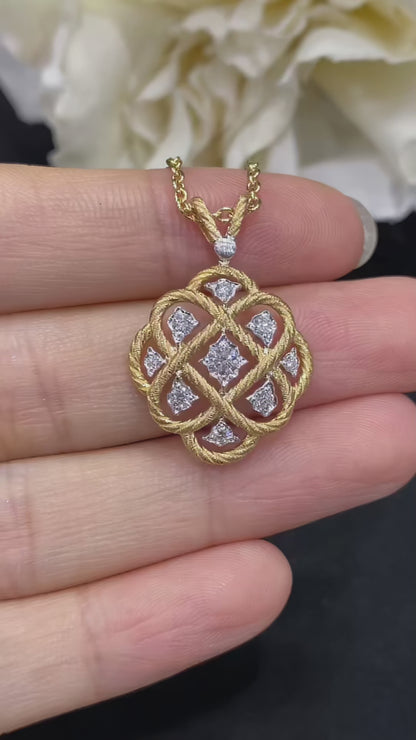 18K White & Yellow Gold Diamond Palace Necklace